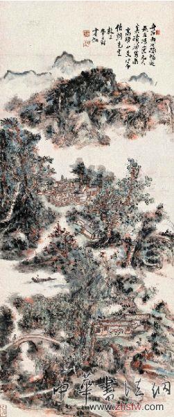 黄宾虹 南高峰小景 1955年作
