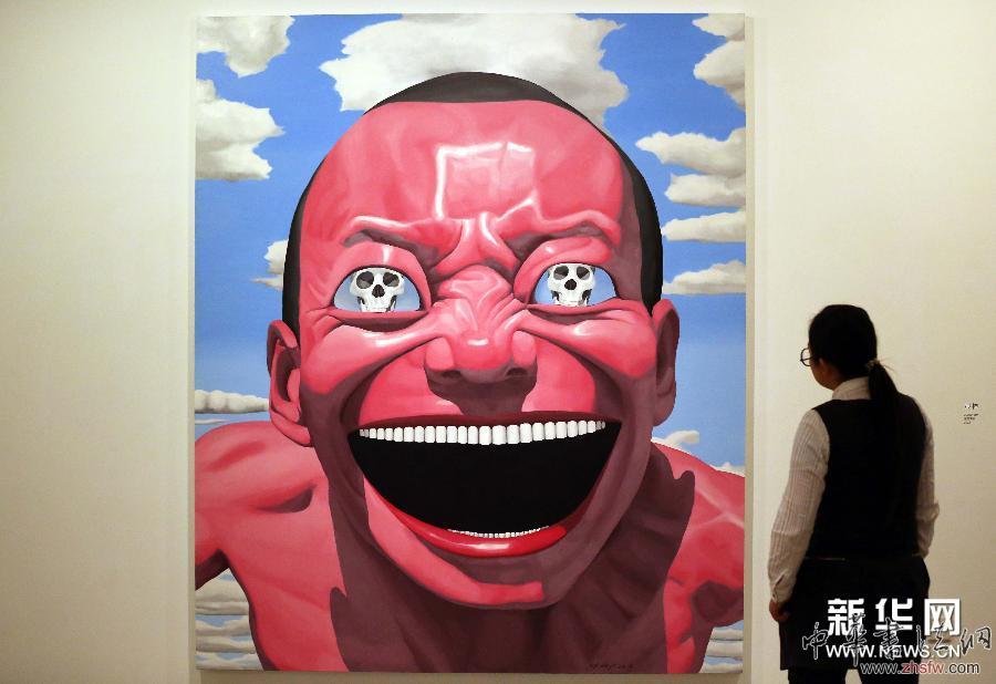 #（文化）（3）中国当代画家岳敏君“大脸画”亮相南京