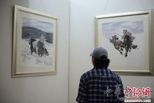 内蒙古举行马主题中国画展 图