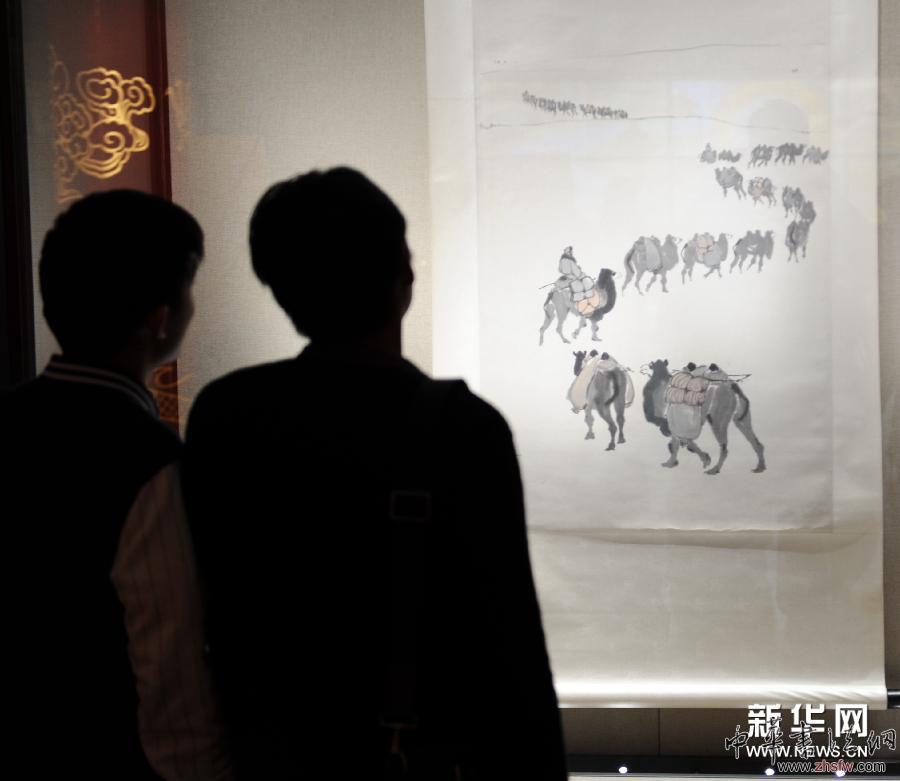 （晚报）吴作人绘画作品《驼队》在黑龙江展出