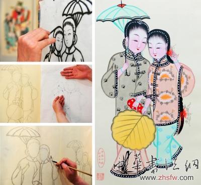 高密扑灰年画有500年历史 需经50多道工序