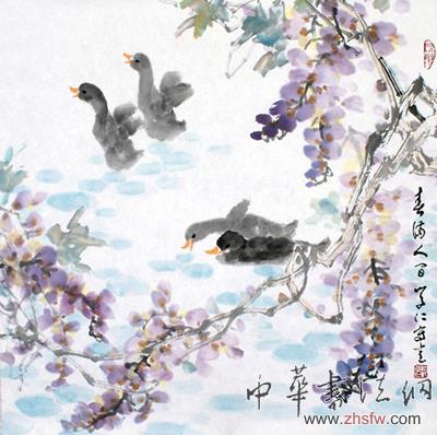《春满人间》 尺寸：68×68cm 2006年创作 中国国家博物馆收藏