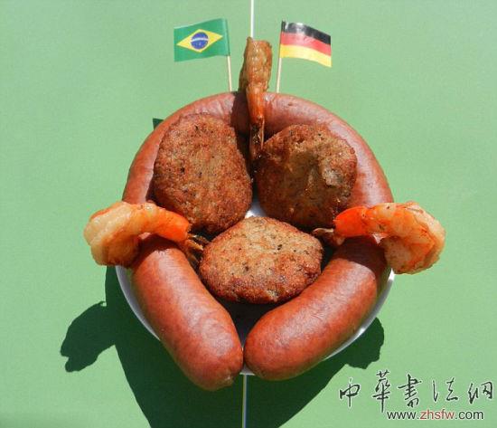 美艺术家巧手混搭各国美食重现世界杯