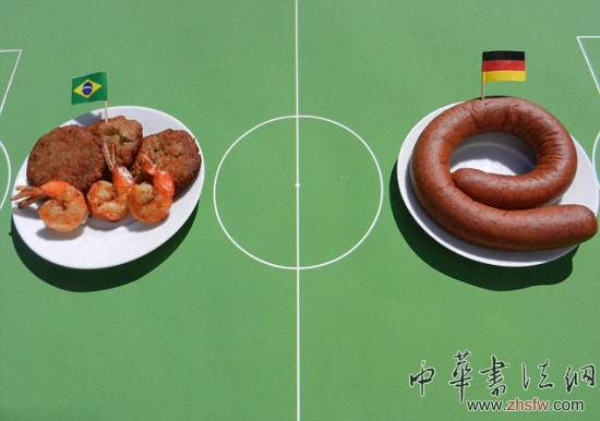 美艺术家巧手混搭各国美食重现世界杯