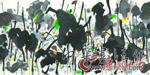 吴冠中 《荷塘》（中国画）