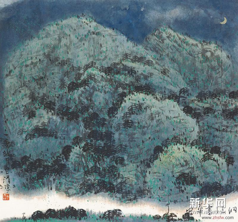 半轮皎月自清凉 51×48cm 国画