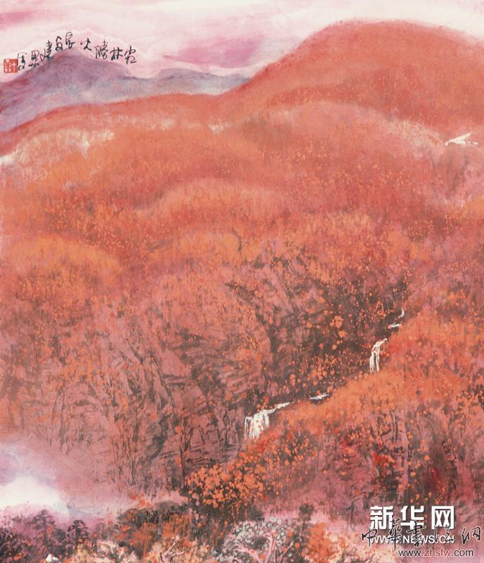 霜林胜火 国画