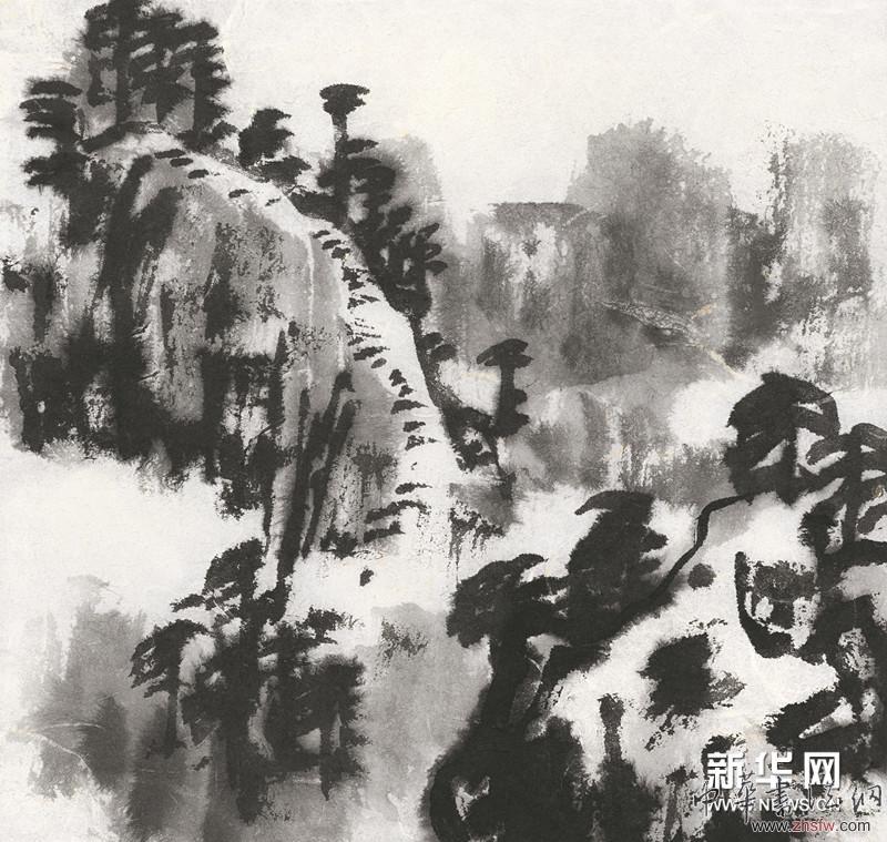 观音山磴道 18.7×17.7cm 国画