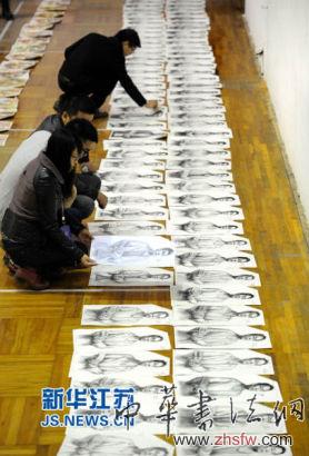 美术高考震撼模拟阅卷现场 万份试卷同阅