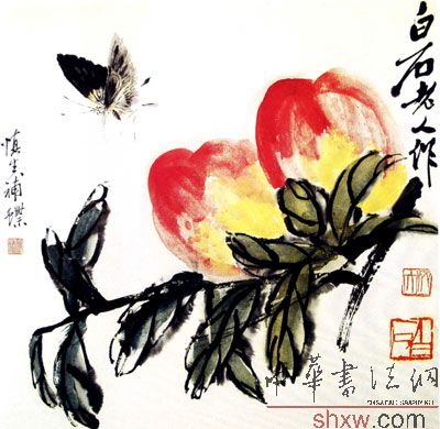 中華民国齐白石大師画集花鳥虫画 8枚付き肉筆手绘本物