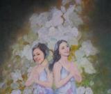 油画家画姚晨小S中秋拜月图寄意两岸团圆